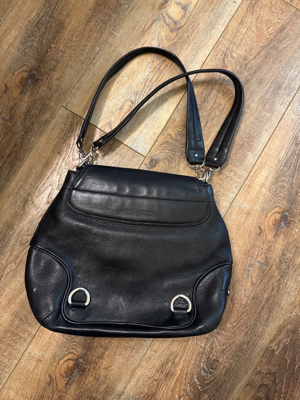 Cole Haan backpack purse black leather convertible straps - Picture 7 of 9